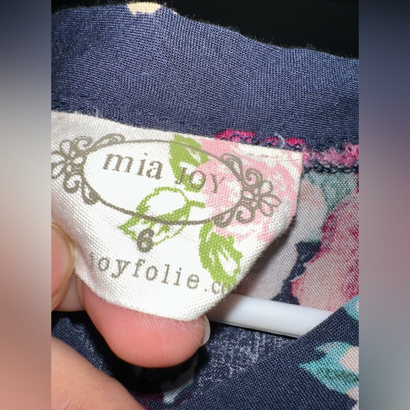 Mia Joy Navy Floral Hi Lo Girls Dress - Picture 2 of 4